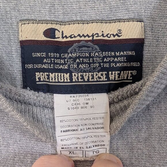 Vtg 90s Champion Reverse Weave Sweatshirt Willow Oak Country Club XL Golf Preppy - Picture 6 of 6